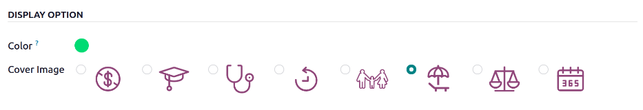 The lower half of the time off type form, with the color and icon selected.