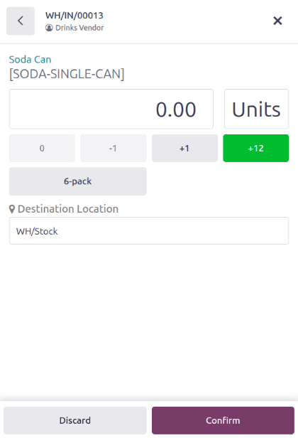 Product line editor for individual transfer in Barcode app.