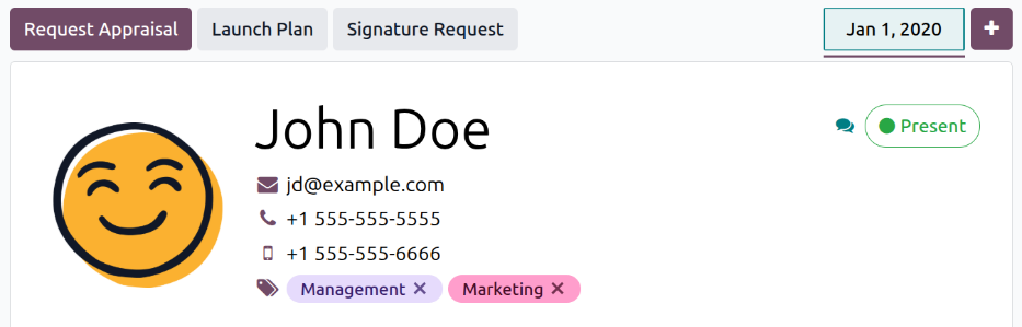 员工档案上的 “启动计划” 按钮。